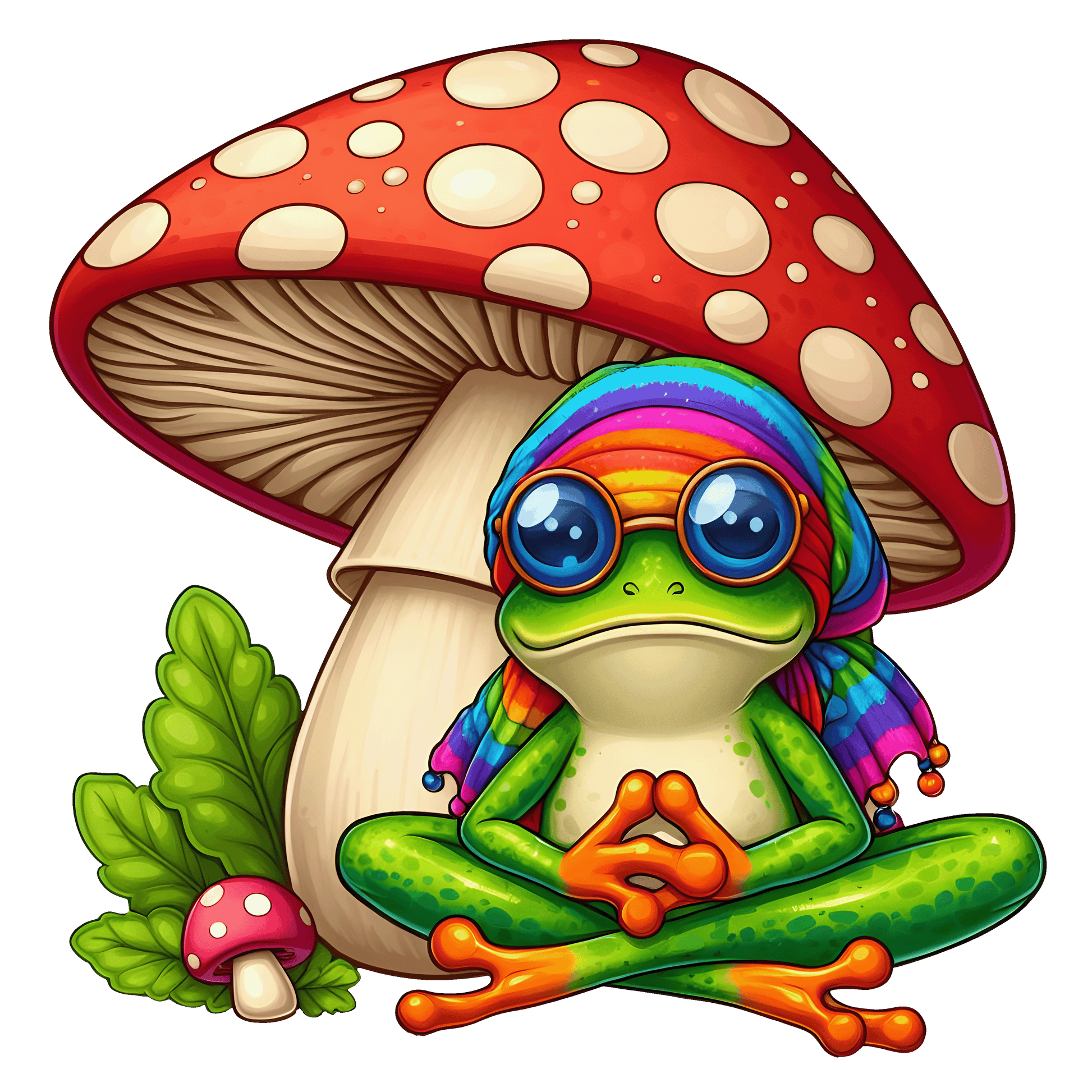 Hippie Frog Stickers - Print My Stickers