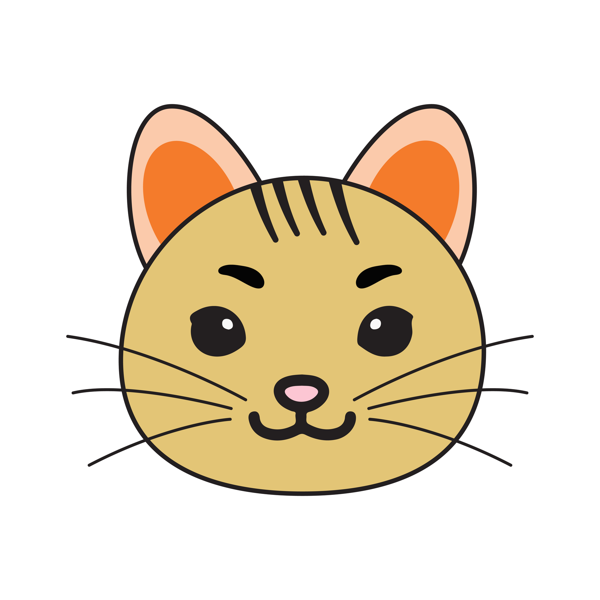 Cartoon Cat Faces Stickers - Print My Stickers