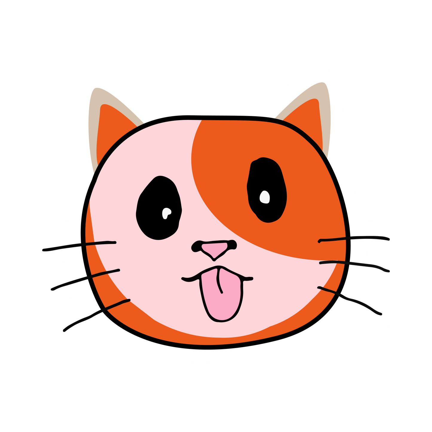 Cartoon Cat Faces Stickers - Print My Stickers