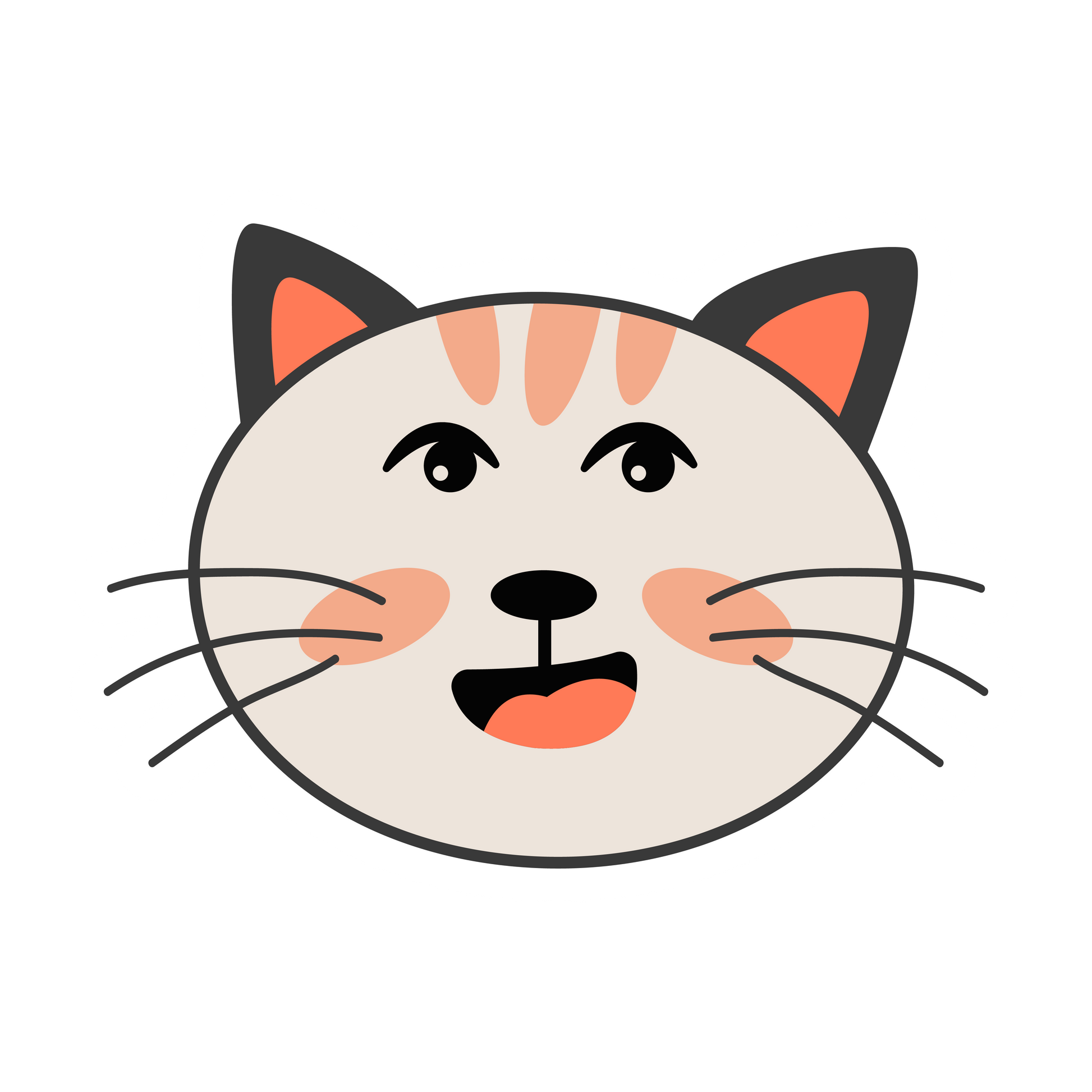 Cartoon Cat Faces Stickers - Print My Stickers