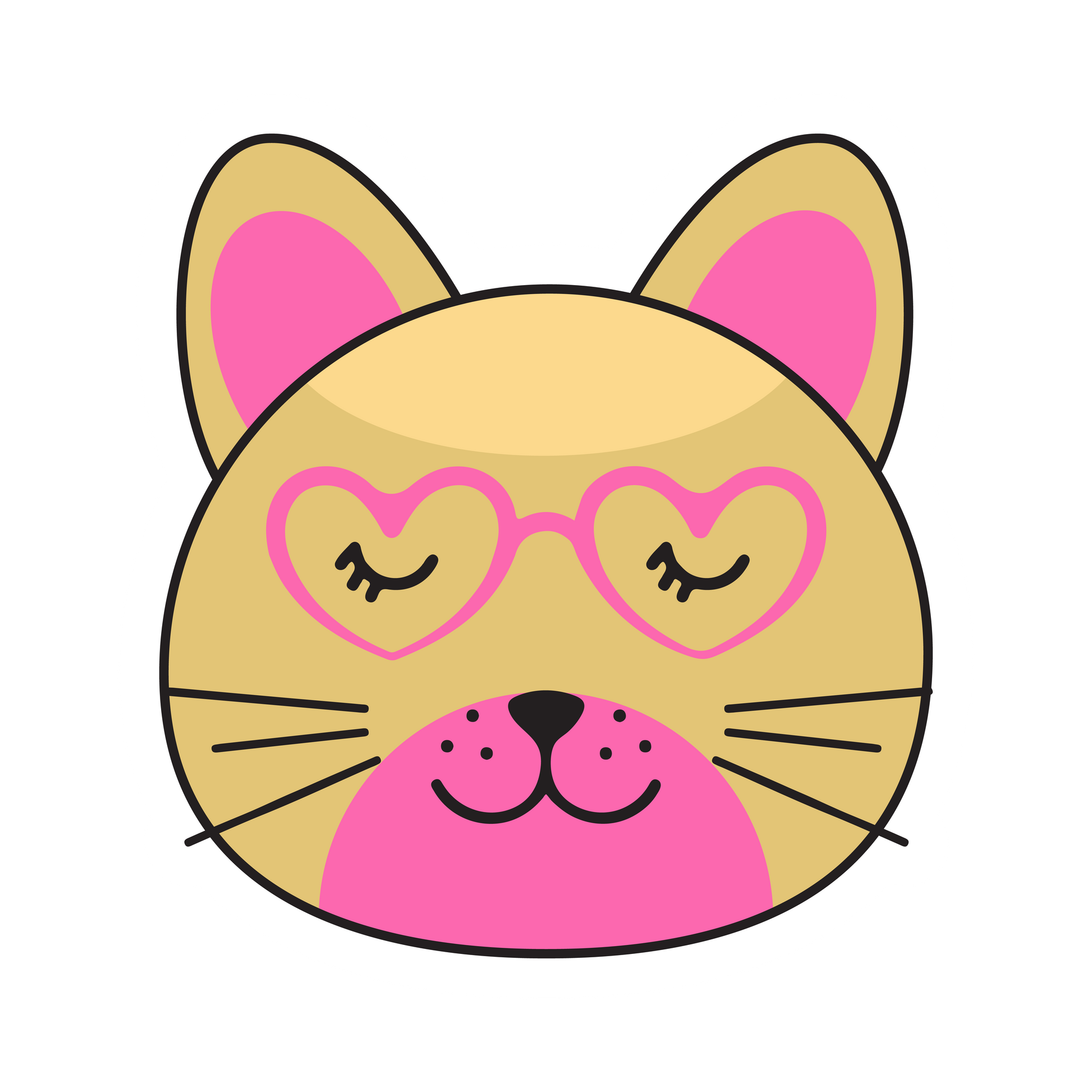 Cartoon Cat Faces Stickers - Print My Stickers