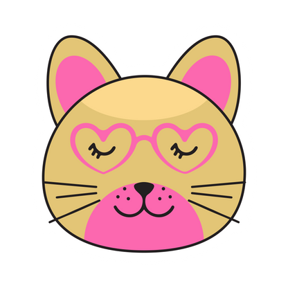 Cartoon Cat Faces Stickers - Print My Stickers