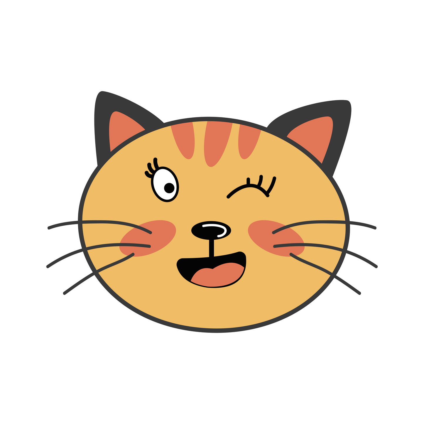 Cartoon Cat Faces Stickers - Print My Stickers