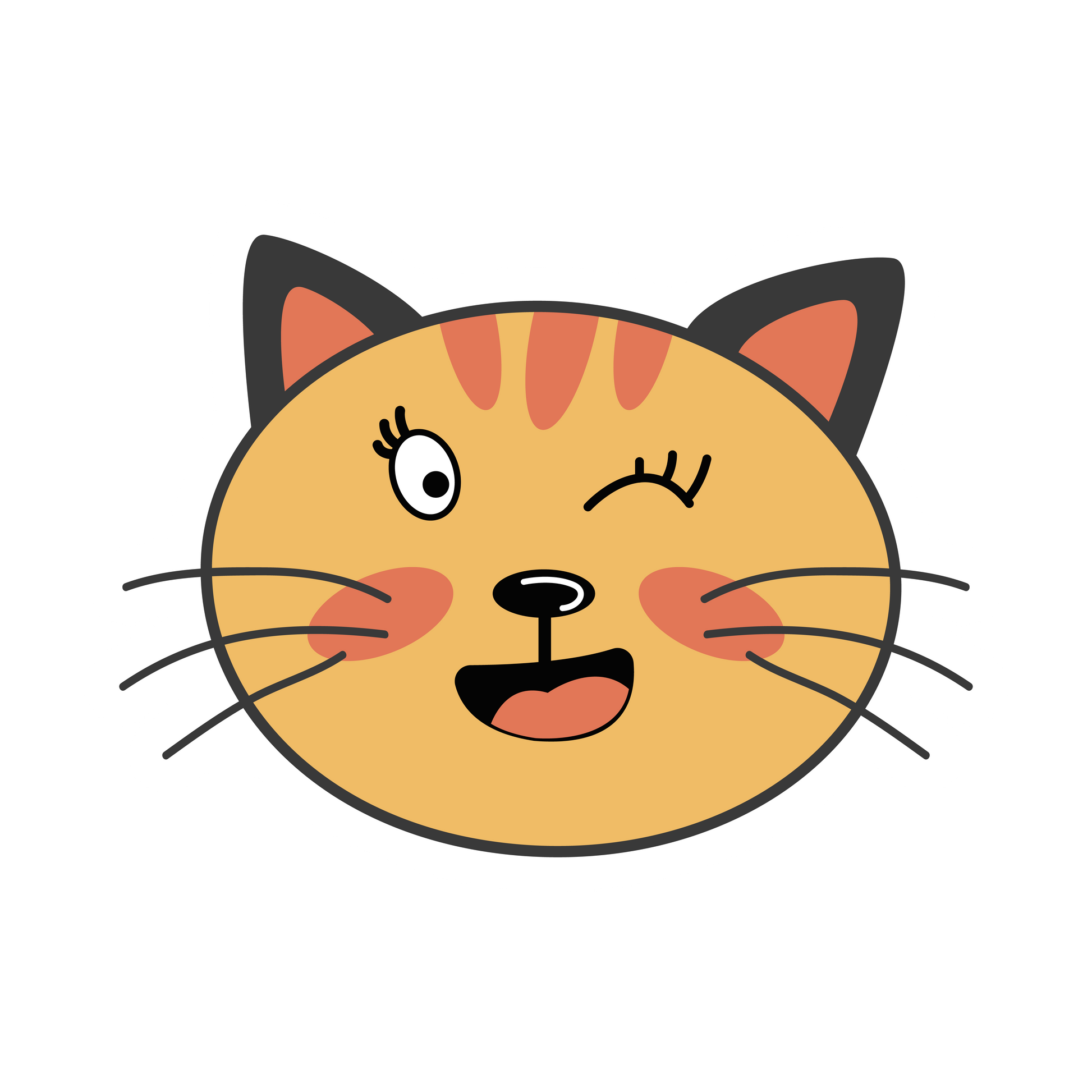 Cartoon Cat Faces Stickers - Print My Stickers