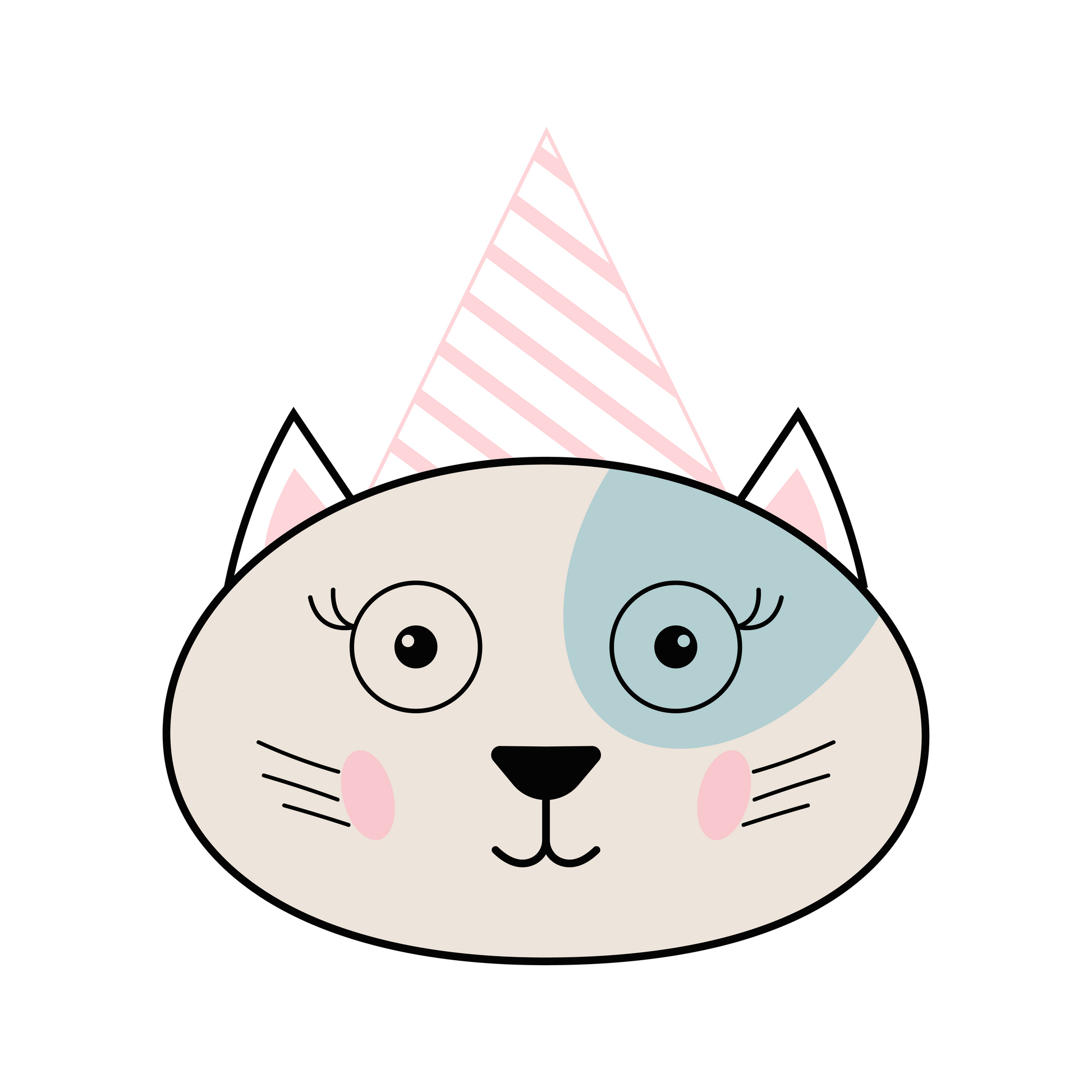 Cartoon Cat Faces Stickers - Print My Stickers