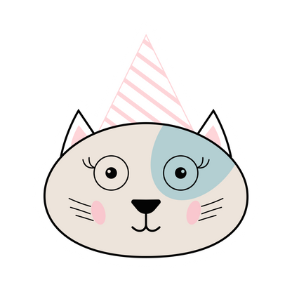 Cartoon Cat Faces Stickers - Print My Stickers