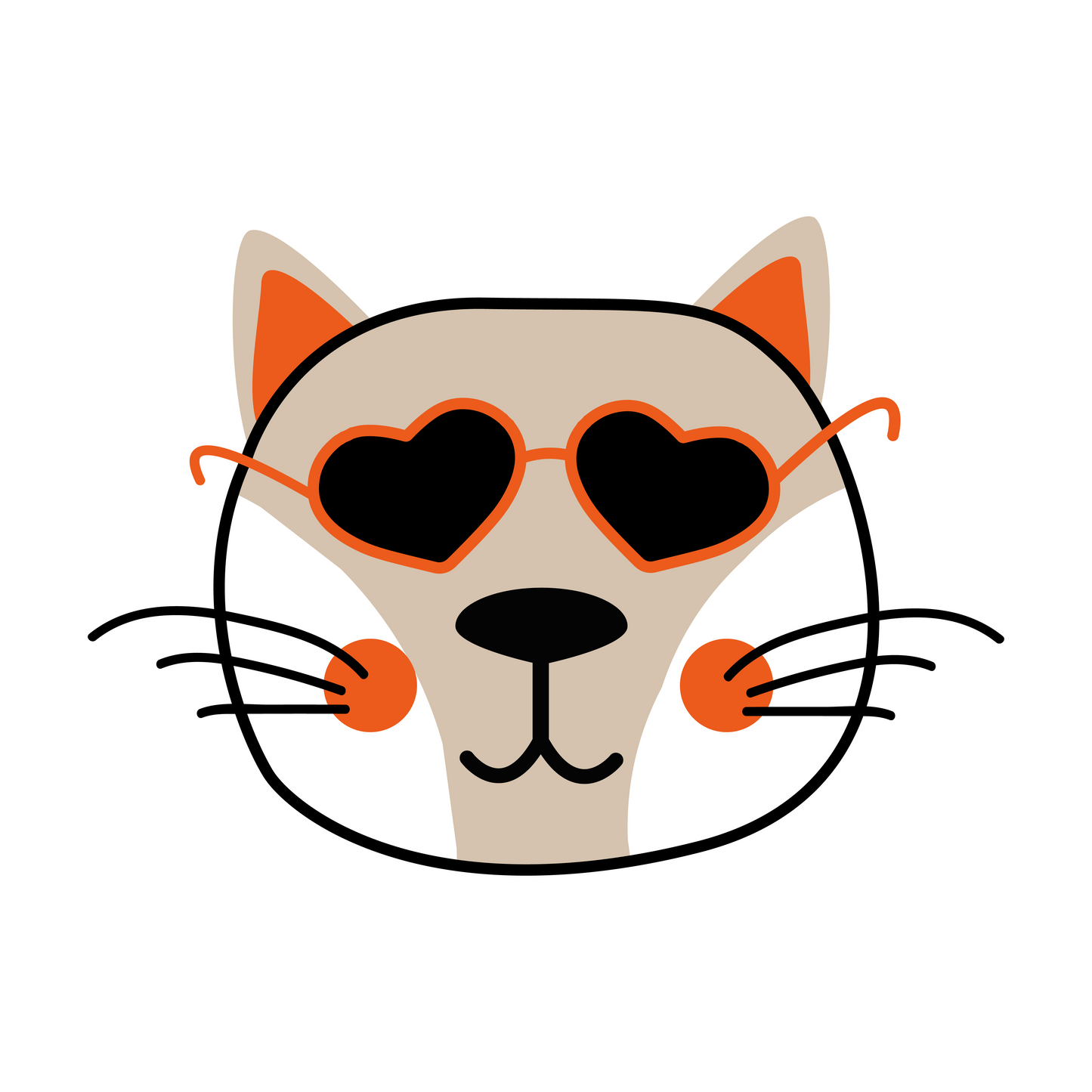 Cartoon Cat Faces Stickers - Print My Stickers