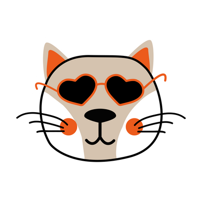 Cartoon Cat Faces Stickers - Print My Stickers