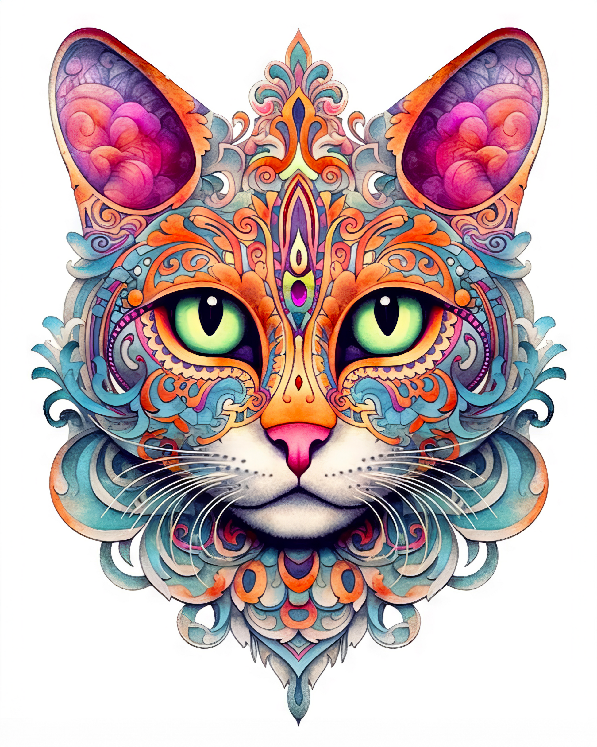 Abstract Cat Stickers - Print My Stickers