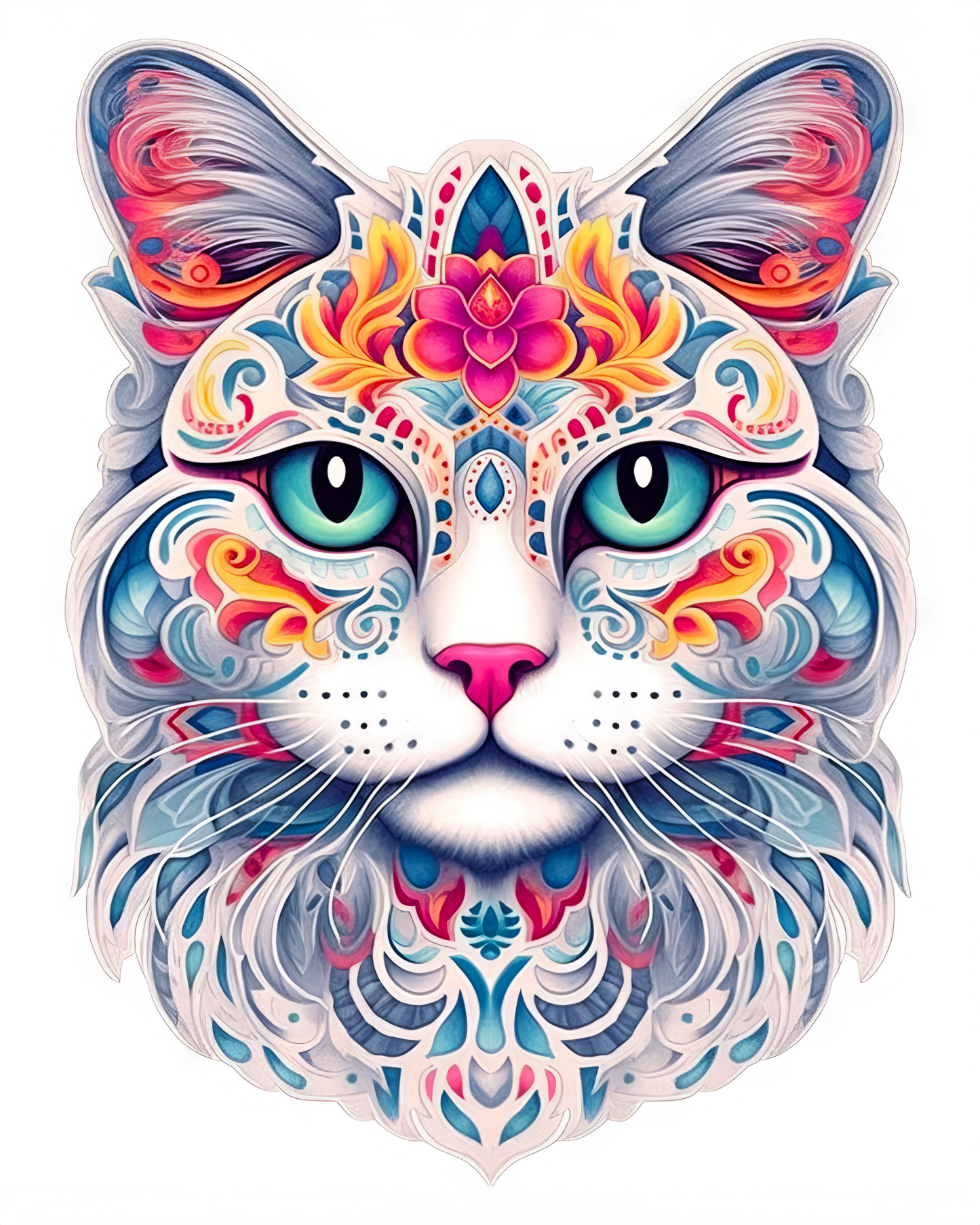 Abstract Cat Stickers - Print My Stickers