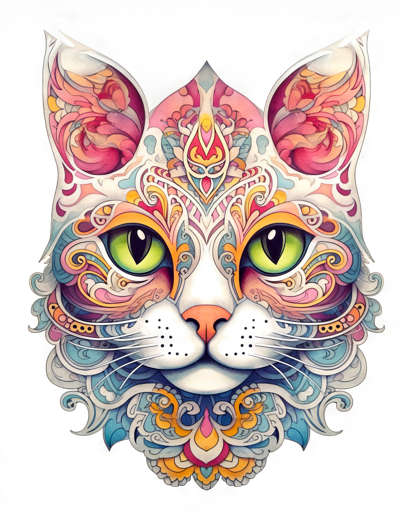 Abstract Cat Stickers - Print My Stickers