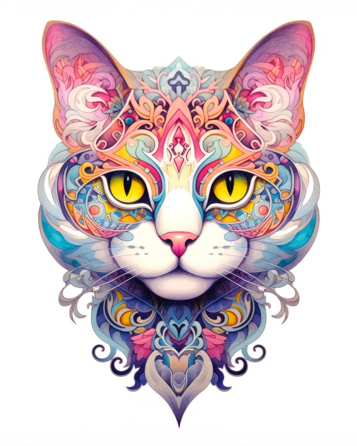 Abstract Cat Stickers - Print My Stickers