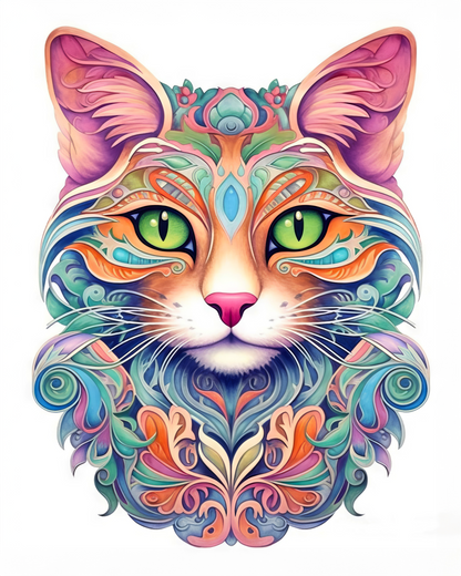 Abstract Cat Stickers - Print My Stickers