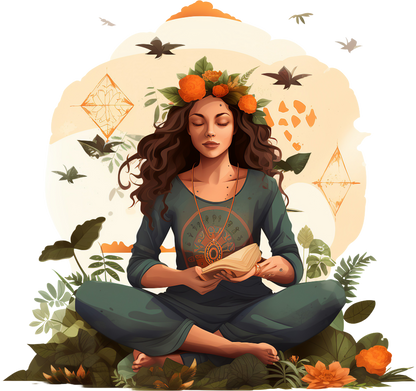 Hippie Girl Meditating Stickers Set 2 - Print My Stickers