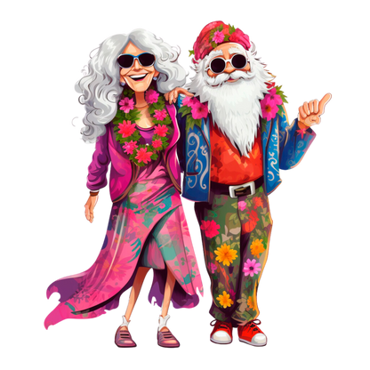 Old Couple Hippie Stickers - Print My Stickers