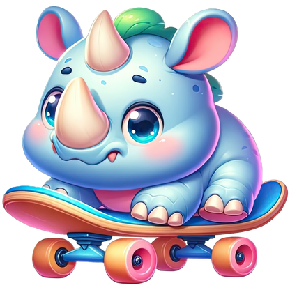 Cute Animals on Skateboard Stickers - Print My Stickers